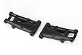 Two black plastic rear suspension arms for a Traxxas 4-Tec 2.0 RC car, shown from a top-down angle on a white background.