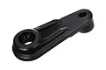 A black plastic steering servo horn for a Traxxas TRX-4 RC vehicle, shown from an angled top-down perspective.
