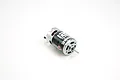 ARRMA 550 size 12-turn brushed RC motor with a silver metal casing and black label, shown from a front-side angle on a white background.