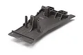 A grey Traxxas Slash 2WD LCG lower chassis component shown from a high-angle perspective against a white background.