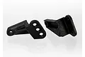 Two black plastic rear suspension link mounts for a Traxxas RC vehicle, shown against a white background.