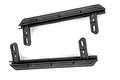 A pair of black plastic rock sliders for the Traxxas TRX-4 RC crawler, shown from a top-down perspective against a white background.