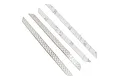 A set of four Yeah Racing stainless steel diamond plate rock rails for a Traxxas TRX-4 Defender, shown with adhesive backing.