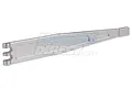 Silver aluminium battery hold down bar for RC vehicles, featuring a 23mm marking and a three-hole mounting end.