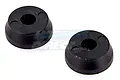 Two black, conical rubber shock spacers for an RC car, shown from a top-down angle against a white background.