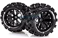 Louise 2.8" MT-Mcross Tyres on Black Spoke Rims - Glued Truck Wheels w/ Foam 2Pcs L-T3274SB