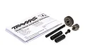 Traxxas TRX-4 single-speed transmission gear set including metal gears, shafts, spacers, and installation instructions.