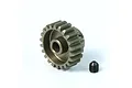 A hard-coated aluminium 23T 0.6Mod pinion gear for RC cars, shown with a small black grub screw on a white background.