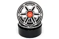 Yeah Racing Black/Silver Aluminium 2.2" 6 Spoke Beadlock Rims 2Pcs w/ Black 12mm Hex Hub WL-0118BK