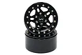 Two black 1.9 inch 5-spoke beadlock rims for RC crawlers, stacked vertically against a white background.
