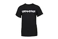 A black short-sleeved t-shirt with the white Traxxas logo printed across the chest.