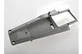 A grey plastic upper chassis deck component for a Traxxas RC vehicle, shown from an angled top-down perspective on a white background.