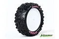 A single Louise 2.2 inch E-Spider buggy tyre mounted on a white dish rim against a white background.