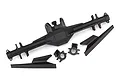 Traxxas UDR rear axle housing set including the main axle casing, two axle carriers, and two trailing arm covers on a white background.