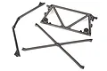 Traxxas UDR center rear tube chassis components in dark grey plastic, shown from an overhead angle on a white background.
