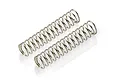 Two silver-coloured metal coil springs for RC car shock absorbers, positioned side-by-side on a white background.