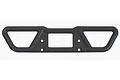 A black RPM RC rear bumper for a T/E-Maxx RC truck, featuring a wide, angular design with two large triangular cutouts and four mounting holes.