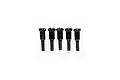Five black Tamiya 3x14mm coarse thread binder head shoulder screws arranged in a row against a white background.
