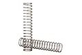Two silver metal coil shock springs for Traxxas RC vehicles, one standing upright and one lying horizontally on a white background.