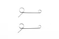 Two silver metal axle springs for Tamiya Lunch Box RC car, shown on a plain white background.
