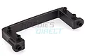 A black plastic Rovan steering servo mount for RC vehicles, shown from a high-angle perspective against a white background.