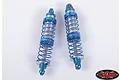 Two RC4WD King 90mm aluminium dual spring shock absorbers in blue and silver, shown against a plain white background.