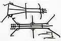 Black plastic roll cage parts for the Axial SCX10 II 1969 Chevrolet Blazer RC car, shown as unassembled components on a white background.