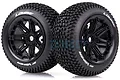 Louise 4.7/5.5" ST-Viper Tyres on Black Spoke Rims - Beadlocked Wheels 2Pcs L-T3289B