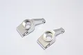 Two silver aluminium rear hubs for Traxxas Rustler VXL RC cars by GPM Racing.