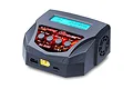 G.T. Power C6D Mini smart battery charger with LCD screen, control buttons, and output ports on a white background.