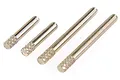 Four metal suspension arm pins for Xinlehong RC cars, featuring a smooth shaft and a knurled end on a white background.