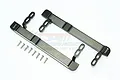 A pair of black aluminium side step plates for a Traxxas TRX-4 RC crawler, featuring a textured tread pattern and mounting hardware.