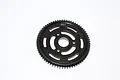 A black GPM Racing 68T steel spur gear for RC vehicles, featuring a multi-hole design and clear 68T marking on a white background.