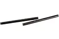 Two black metal suspension arm pins for an RC car, shown against a white background.