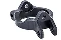 A black plastic Rovan Baja 4WD front right hub carrier spare part isolated on a white background.