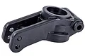 A black plastic rear hub carrier for an RC vehicle, shown from a high angle against a white background.