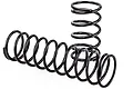Two black metal coil springs for an RC car suspension system, shown against a plain white background.