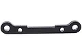A black metal suspension pin brace for Rovan Baja RC cars, featuring a flat bar design with four mounting holes.