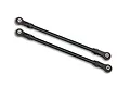 Two black Traxxas TRX-4 rear upper suspension links with rod ends, shown against a plain white background.