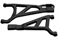 A pair of black RPM RC suspension arms for the Traxxas E-Revo VXL 2.0, shown against a plain white background.