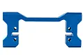 A blue anodized aluminium RC chassis brace with mounting holes and slots, shown against a white background.