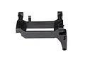A black plastic steering servo mount for a Traxxas TRX-4 RC crawler, shown against a plain white background.