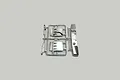 A chrome-plated plastic parts tree for a Tamiya Knight Hauler RC truck, featuring fuel tanks and a front bumper.