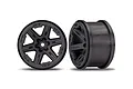 Two black Traxxas 2.8 inch RXT RC rims shown from front and side angles against a white background.