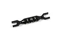 A black aluminium 4-in-1 multi-purpose turnbuckle spanner tool with size markings 3, 2.5, and 2 printed on the handle.
