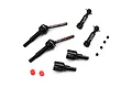Yeah Racing G45 steel adjustable universal drive shaft set for Tamiya TT-02, including shafts, joints, and small hardware components.