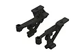 Two black ARRMA rear wing mount components shown from an isometric angle against a white background.