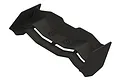 A black ARRMA RC rear wing spare part shown from a high-angle perspective against a white background.