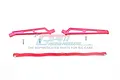 GPM Racing red aluminium chassis brace kit for ARRMA Talion, including three red metal braces and two small screws on a white background.