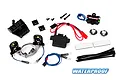 Traxxas TRX-4 Chevrolet K5 Blazer LED light kit components including circuit boards, wiring harnesses, power module, and mounting hardware on a white background.